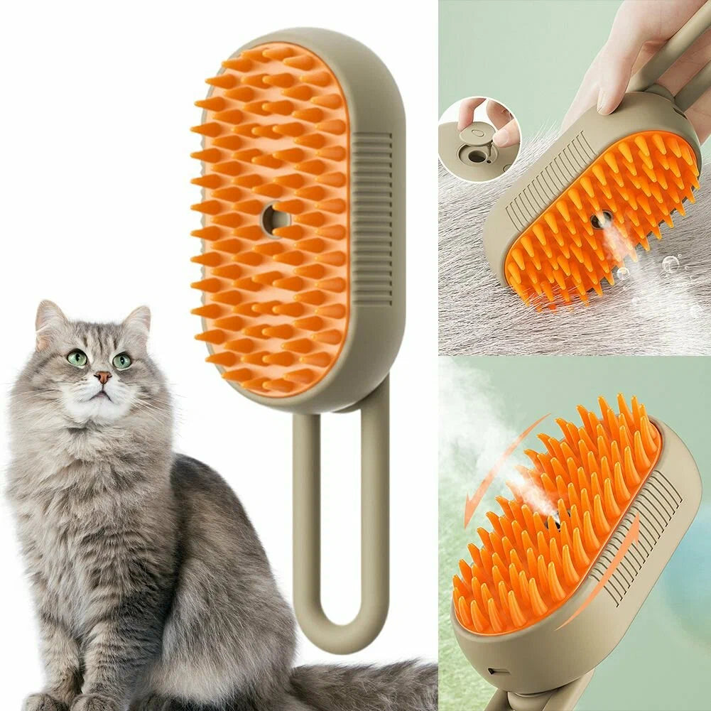 Brosse Vapeur Électrique pour Chat – Nettoie, Démêle & Réduit la Chute de Poils